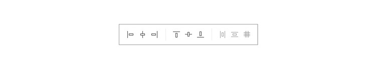 Use the align and distribute feature at the top of the Properties panel.